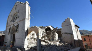 La Basilica di San Benedetto a Norcia distrutta dal terremoto del 26 ottobre